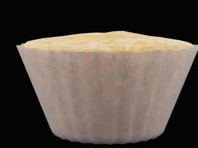White Muffin Low-poly 3D model