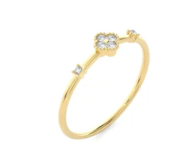 Light Minimalist Diamond Ring 3D print model