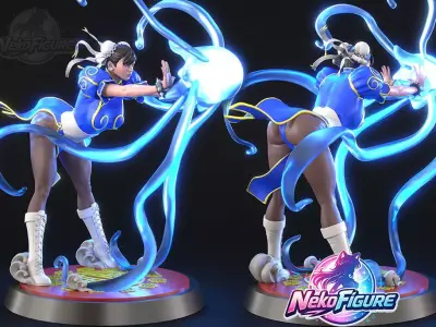 ChunLi Street Fighter Statue Figurine stl printable 3D print model