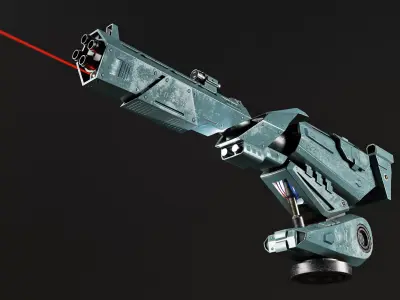 Sci-Fi Turret Gun Low-poly 3D model purchase