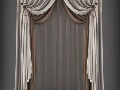 Curtain Low-poly 3D model