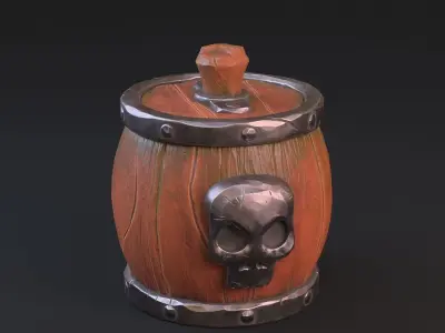 Skull Barrel 3D model