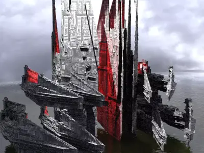 Sci-Fi Drake interceptor Ship Base 3D model