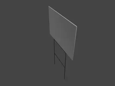 Customizable Coroplast Sign Low-poly 3D model