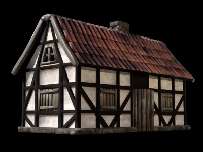 Medieval and Tudor Home Low-poly 3D model