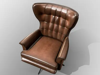 Leather Armchair Free low-poly 3D model