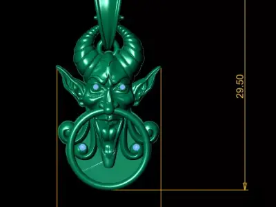  Devil Door Knocker Pendant 3D Printable Model 3D print model
