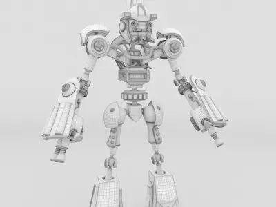 Robot with arms and legs Low-poly 3D model