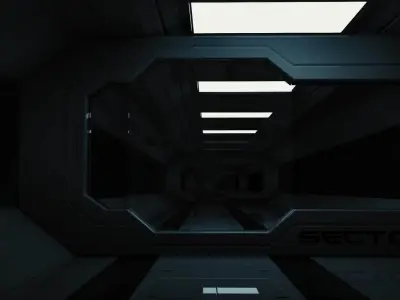 Sci Fi Corridor 3D model 139