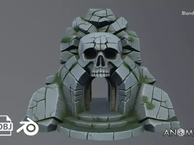 skull cave 3D model