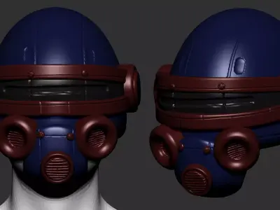 helmet high poly sculpt 3d printable ver 7 3D model 3D model 74