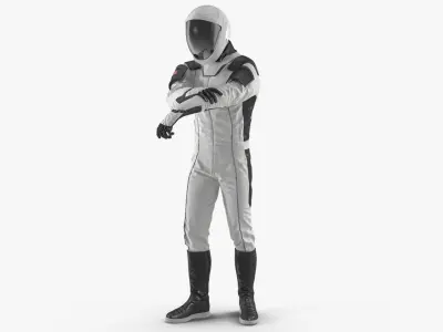 Futuristic Astronaut Space Suit Rigged for Cinema 4D 3D model