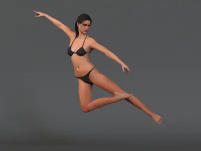 Female Base  Rig Low-poly 3D model