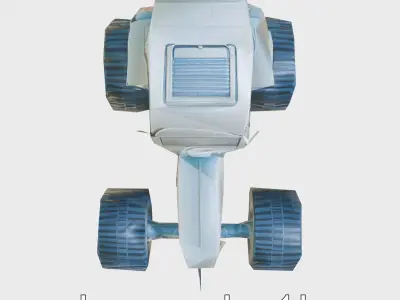 Futuristic Hover Tractor with Advanced Solar Panels Low-poly 3D model