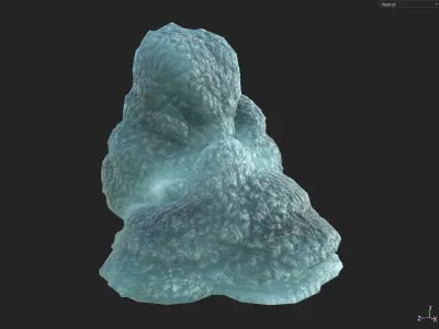 Low poly Ice cave column Low-poly 3D model