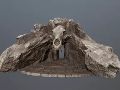Skull Gate 8 Low-poly 3D model