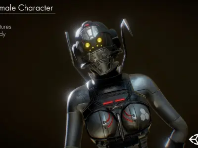 Sci-Fi Female Unit Low-poly 3D model