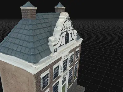 House 7 old hand made stone house based of off Amsterdam 3D model