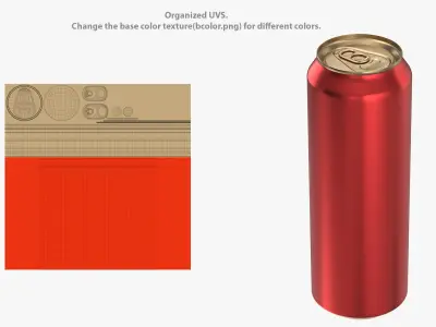  Standard Beer Can With Droplets 568ml 