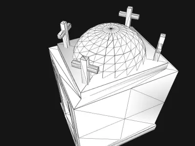 Cemetery Mausoleum  Low-poly 3D model