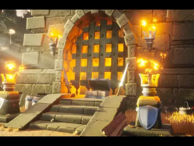 Stylized Fantasy Environment Low-poly 3D model