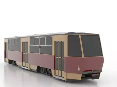 Tatra B6A2 Low Low-poly 3D model