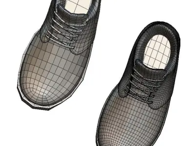 Cartoon High Poly Subdivision Red Sneakers Low-poly 3D model