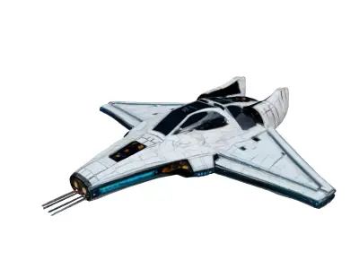 SciFi Starship Interceptor MKI Low-poly 3D model