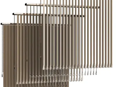 Vertical Blinds Set Low-poly 3D model