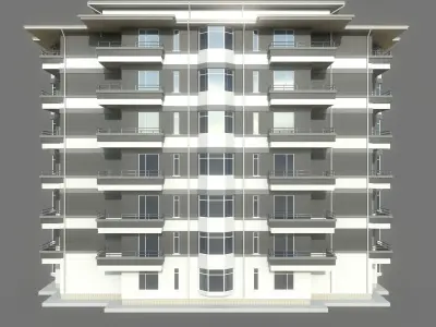 Residential Apartment Building 2 Low-poly 3D model