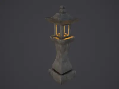 Stone Lantern Low Poly PBR Low-poly 3D model