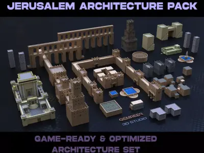 Jerusalem Architecture Pack Low-poly 3D model