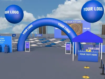 Outdoor Open Air Cinema Event with Social Distancing 3D model