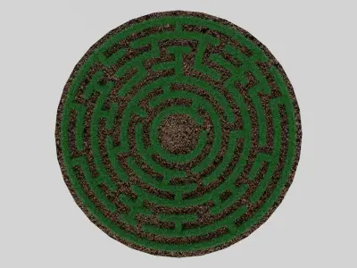 Circular Maze With Grass 3D print model