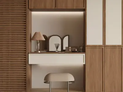  French retro style built-in dressing table 3D model