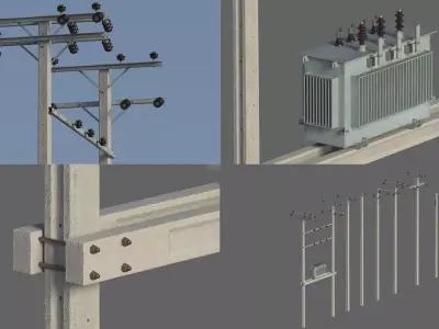Electric pole 3D model