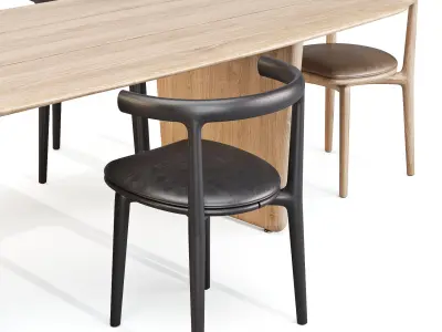 Dining Set Baxter Nairobi Table and Himba Chair Low-poly 3D model