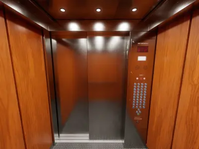 Real-time Elevator Cab Interior Low-poly 3D model