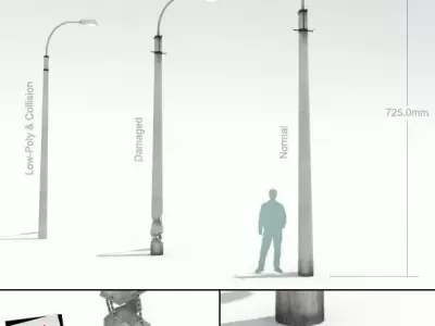 Road lights Low-poly 3D model