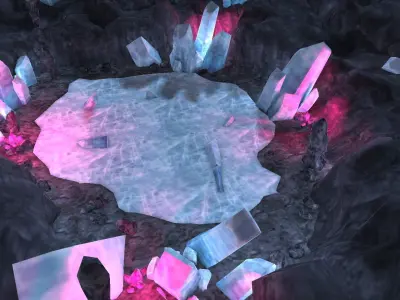 Casual Tiny Environment - Frozen Set Low-poly 3D model