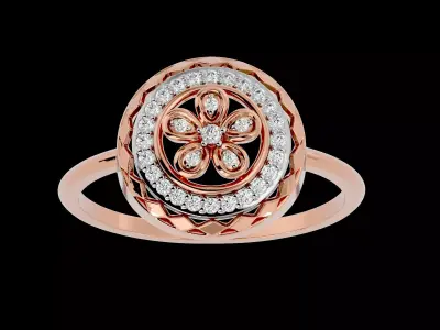 Light Minimalist Diamond Ring Earrings Pendant Set 3D print model