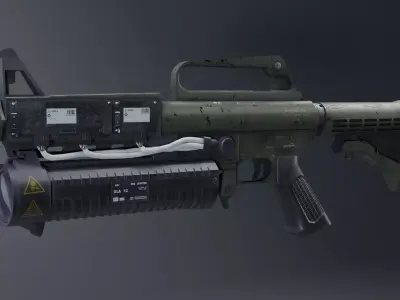 Modern Grenade Gun Low-poly 3D model