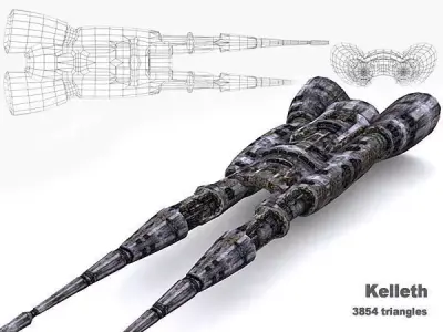 3DRT - Sci-Fi Norad Battleship - Keleth Low-poly 3D model