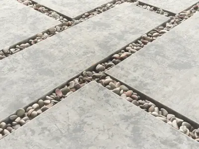 Tile square pebble  low 2 n1 3D model