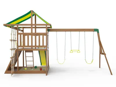 Mount McKinley Wooden Swing Set 3D model