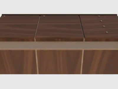 Cabinet 1 - Game Ready wooden with two drawers Low-poly 3D model