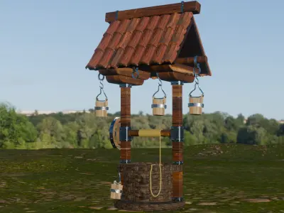 Pozo de Agua Low-poly 3D model