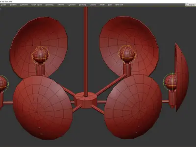 Mason 6-Light Glass Chandelier Low-poly 3D model