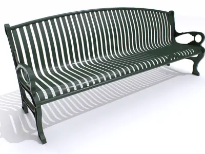 Metal Bench 1 Low-poly 3D model
