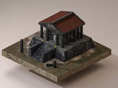 Temple greek Low-poly 3D model